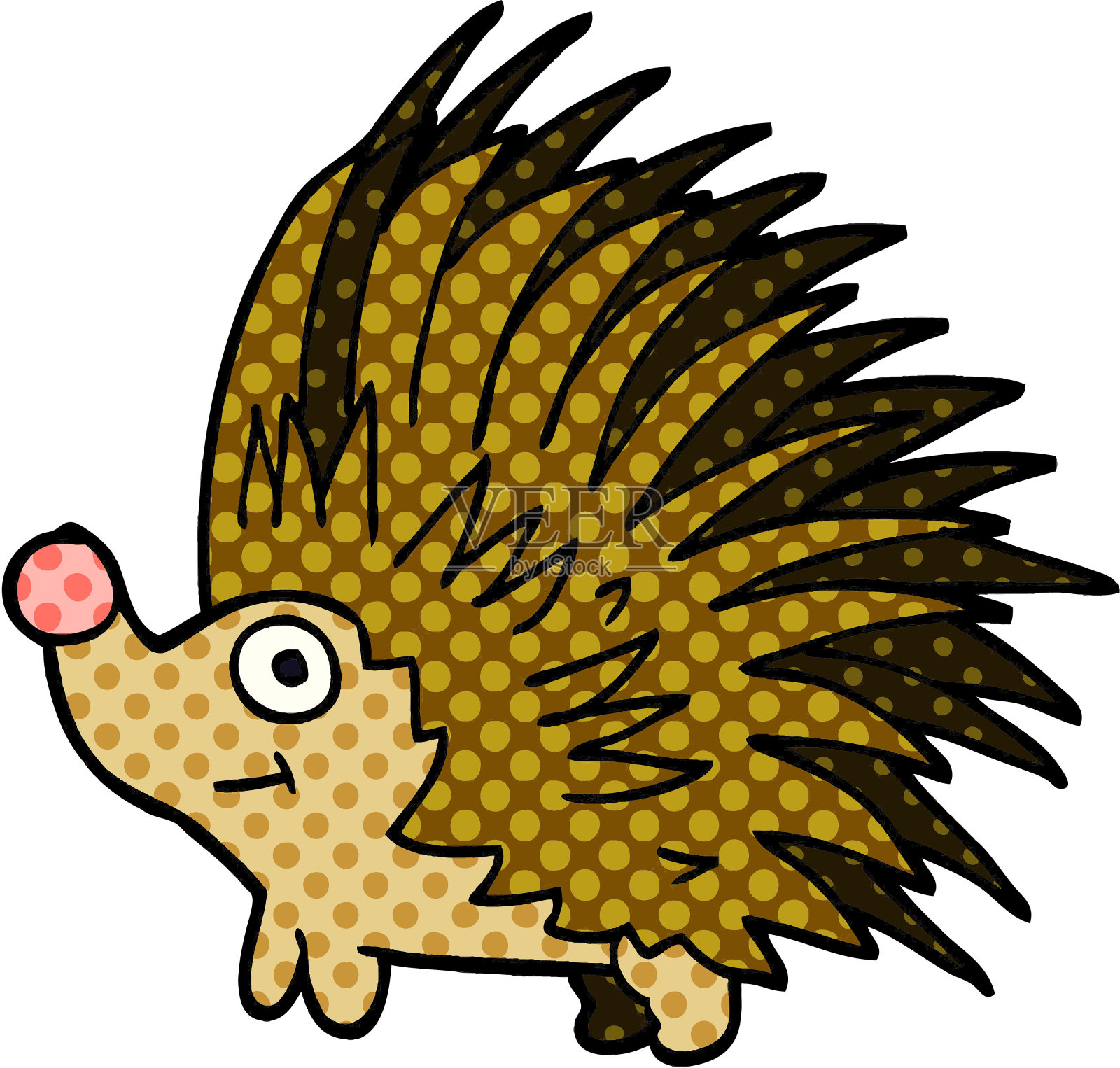 卡通涂鸦尖刺刺猬插画图片素材