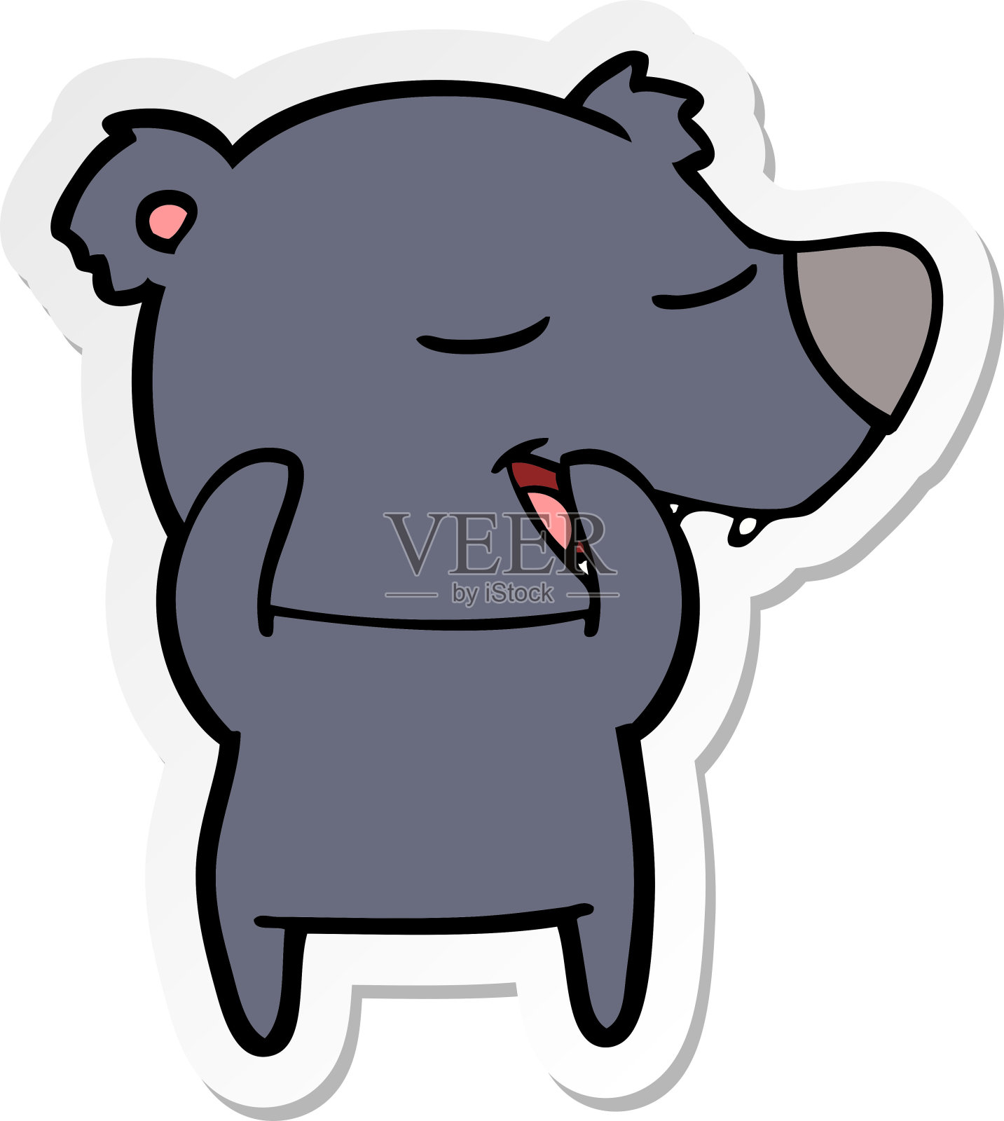 卡通熊的贴纸设计元素图片