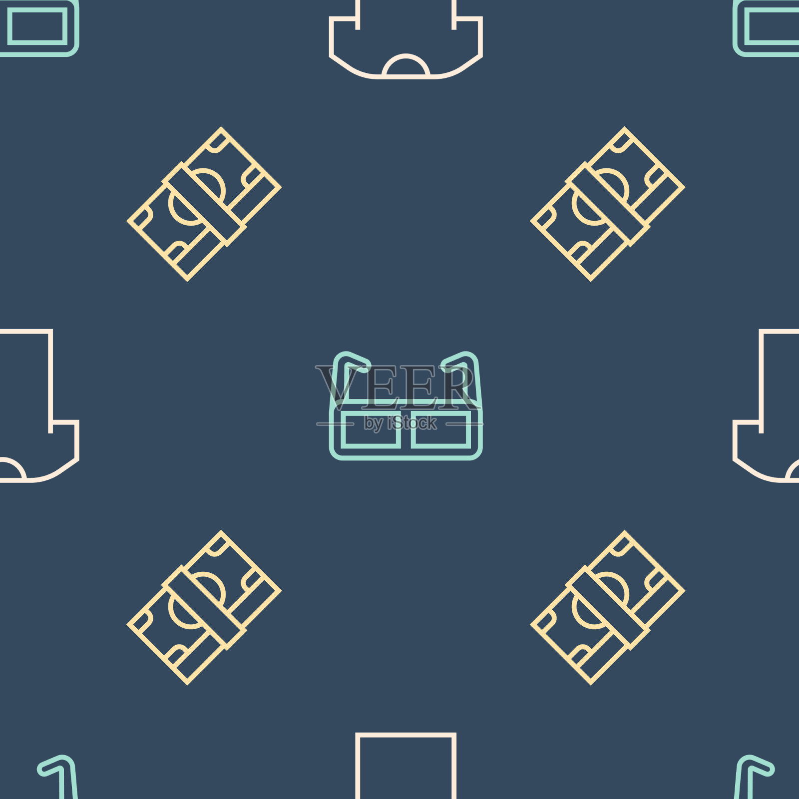 套行t恤叠纸币和现金图标素材