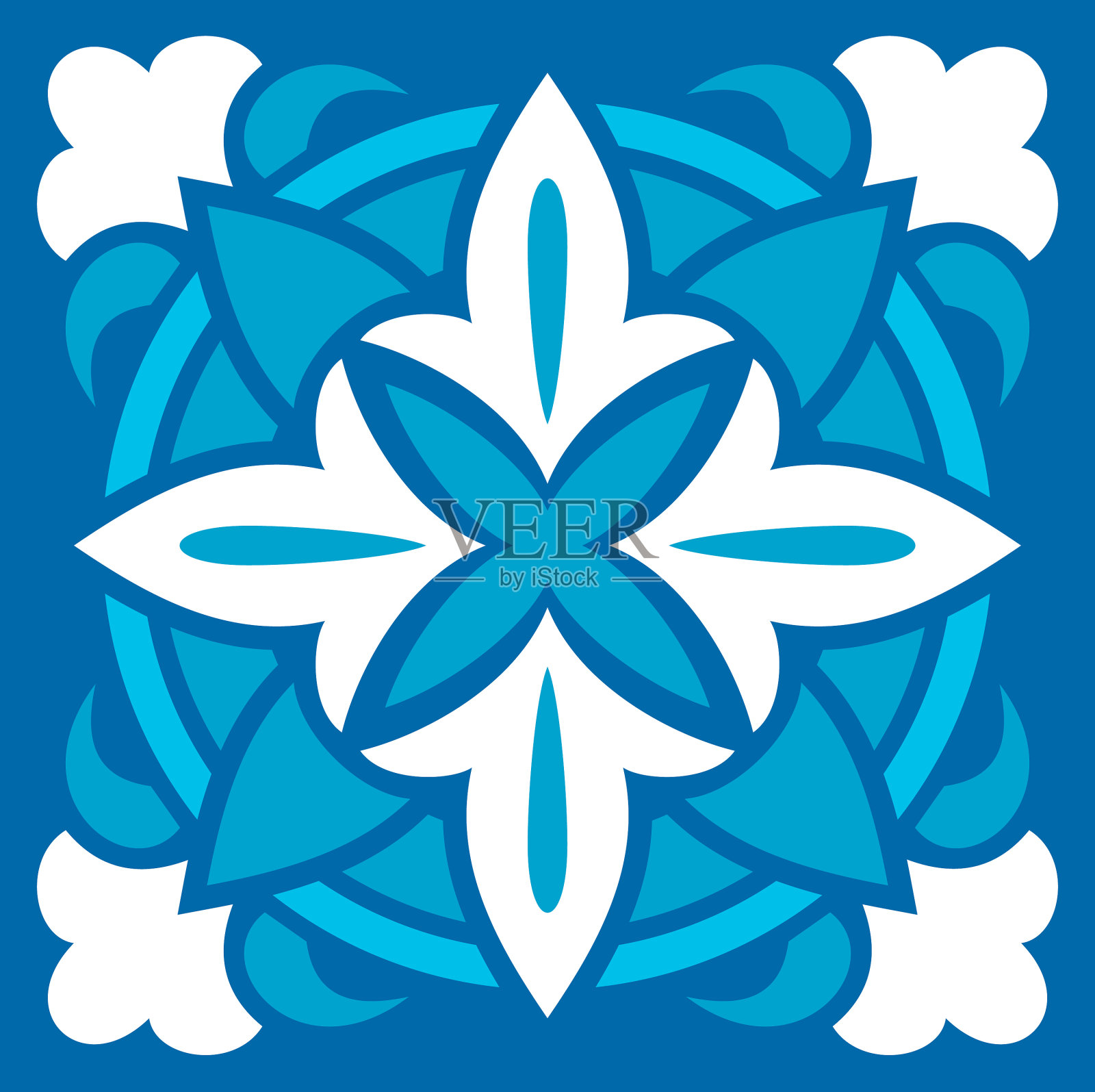 图案的阿祖莱霍无缝瓷砖葡萄牙绫插画图片素材