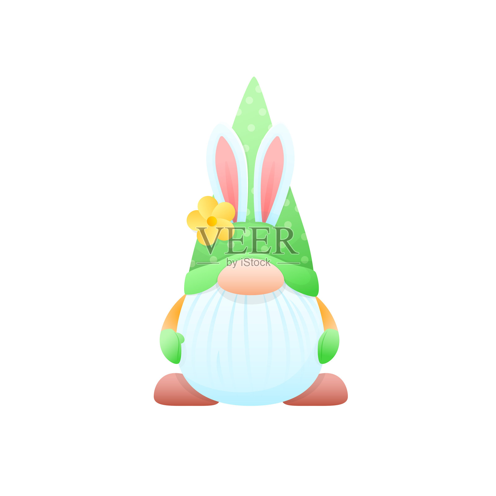可爱的复活节侏儒插画图片素材