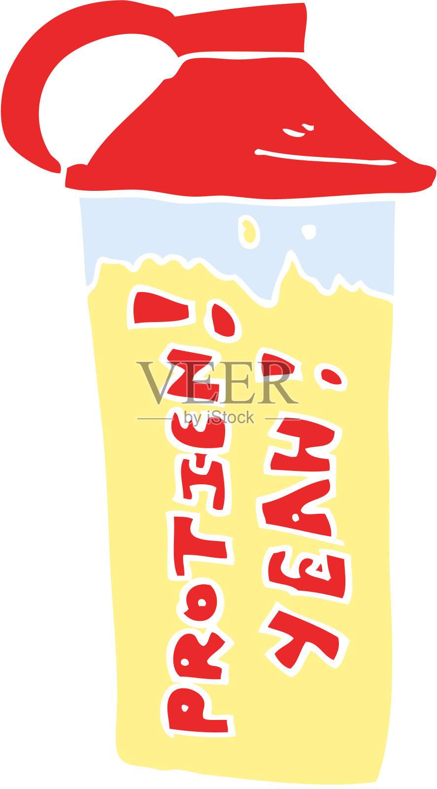 蛋白质奶昔的平面彩色插图设计元素图片