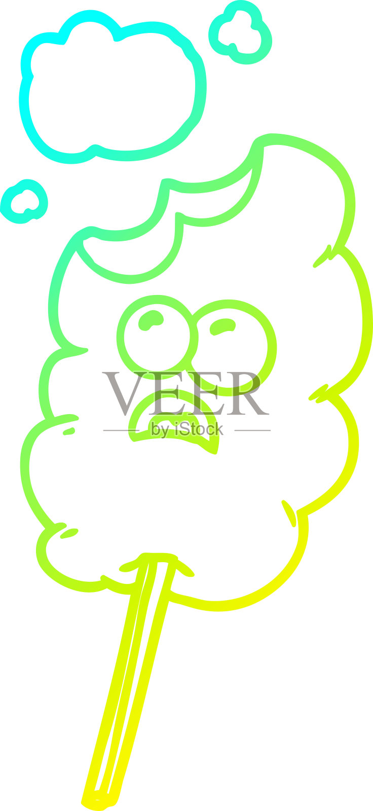 冷梯度线绘制的棉花糖卡通设计元素图片