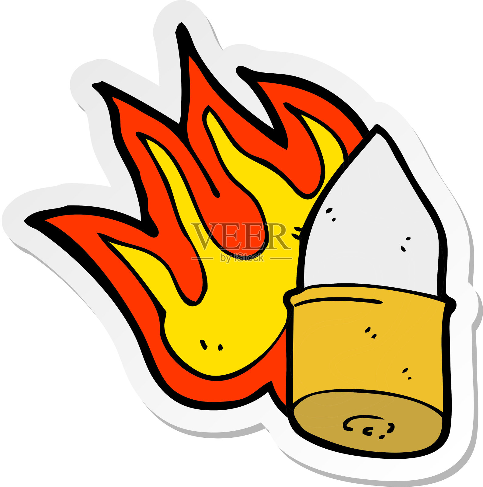 卡通子弹贴纸插画图片素材