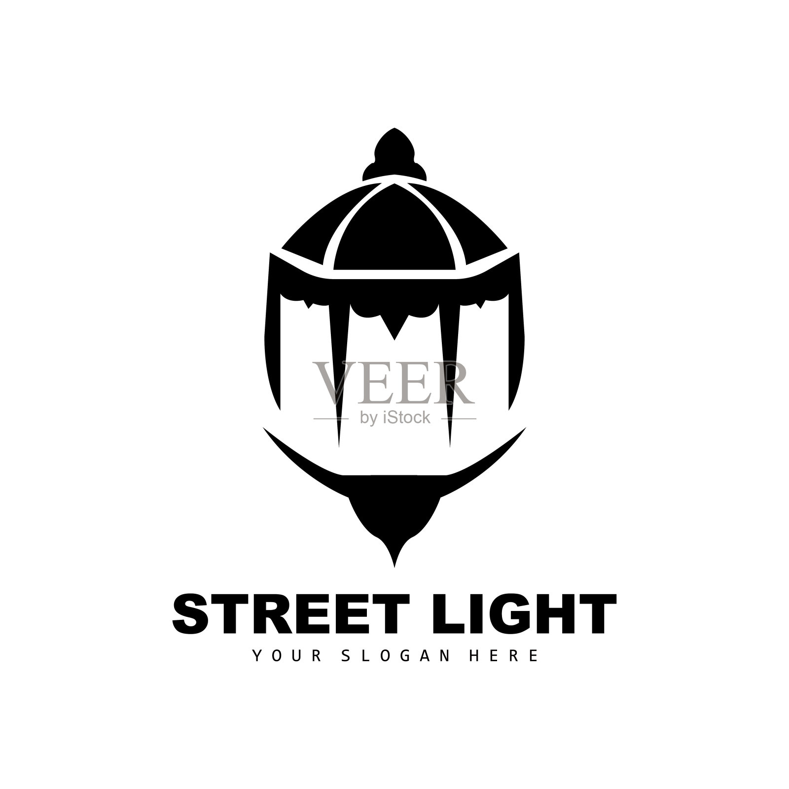 路灯标志，闪电灯笼矢量，模板图标复古经典复古设计设计元素图片