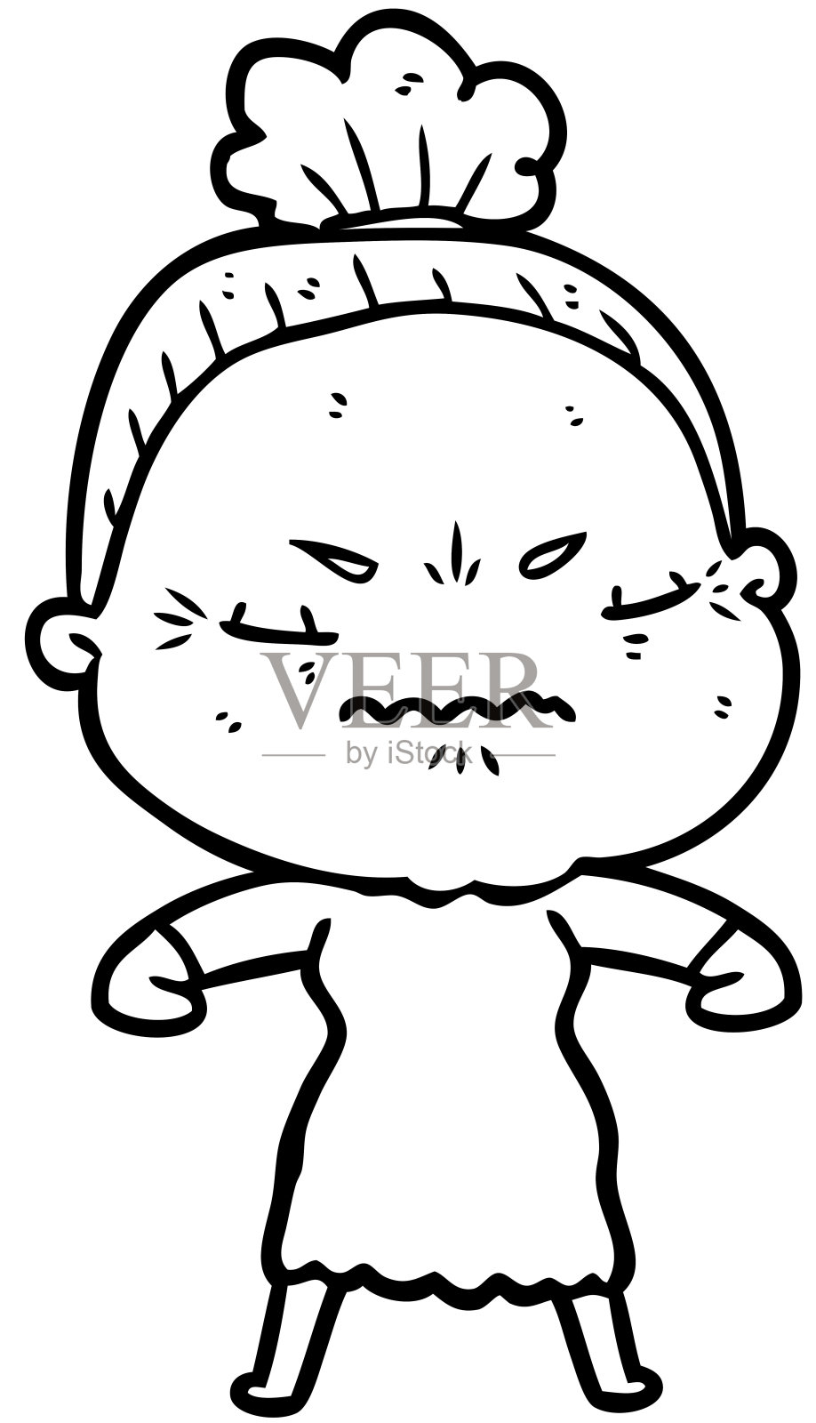 卡通烦老太太设计元素图片