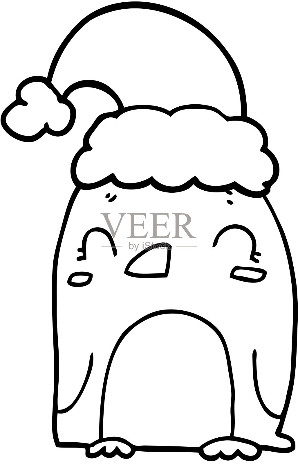 可爱的圣诞企鹅插画图片素材