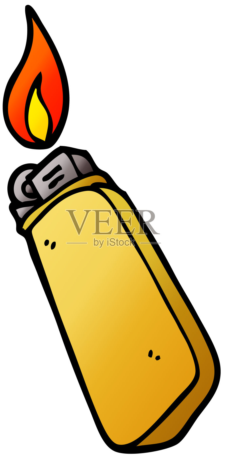 卡通涂鸦一次性打火机设计元素图片