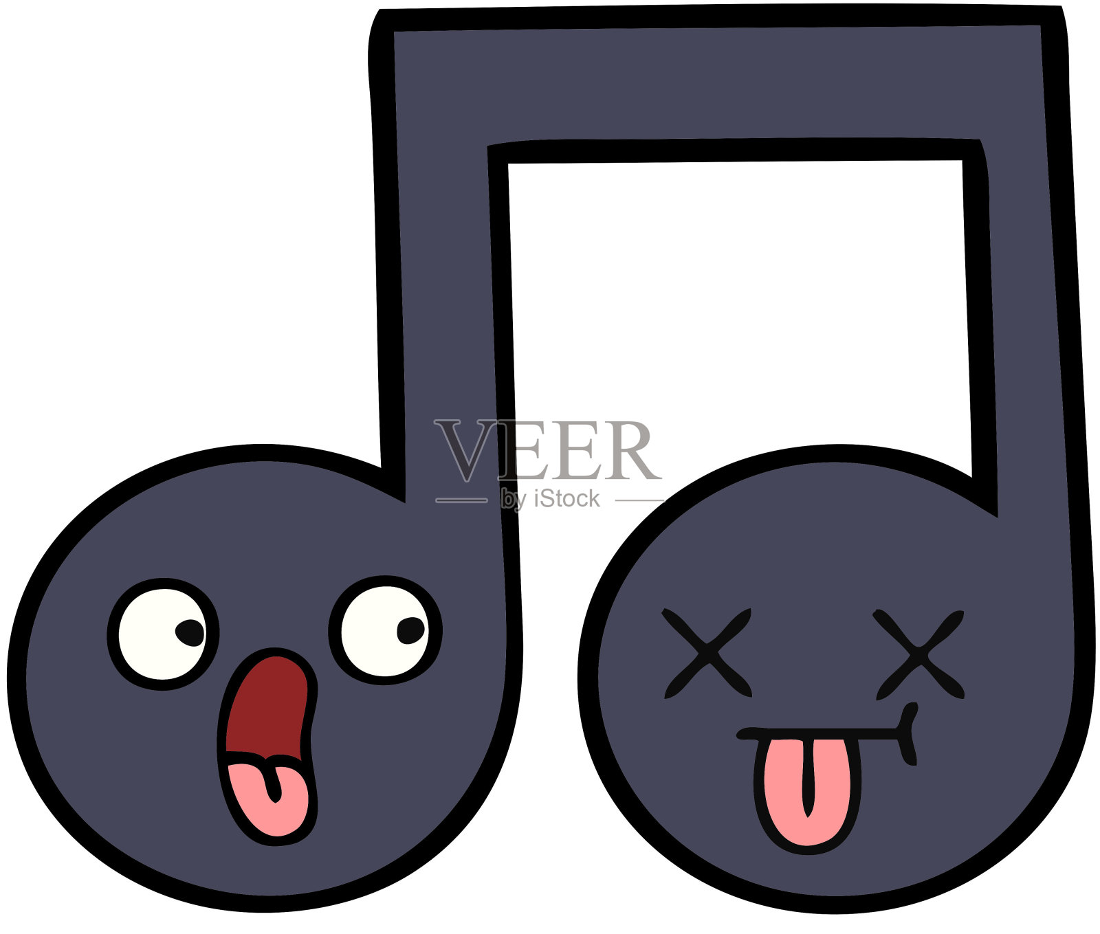 可爱的卡通音符设计元素图片