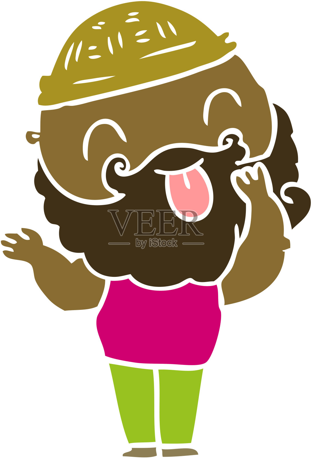 胡子伸舌头的男人设计元素图片