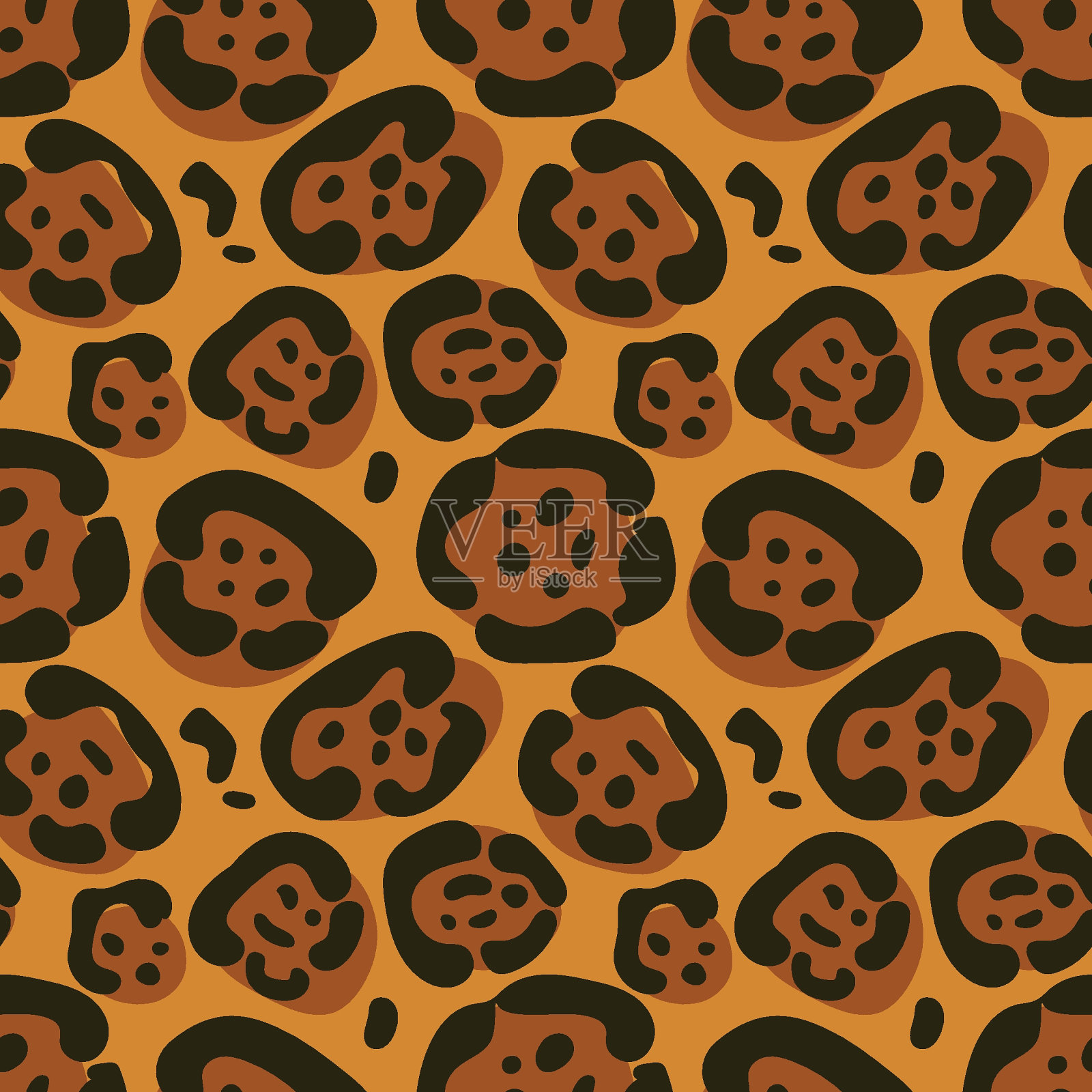 捷豹斑点无缝模式。插画图片素材