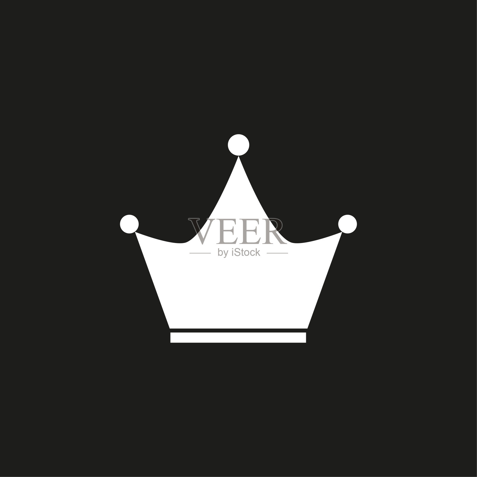 现代白色皇冠黑色背景。矢量插图。插画图片素材