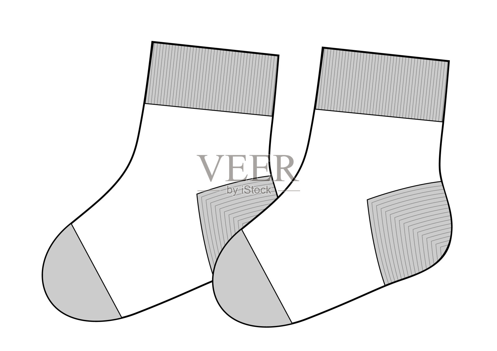婴儿袜子设计矢量草图设计元素图片