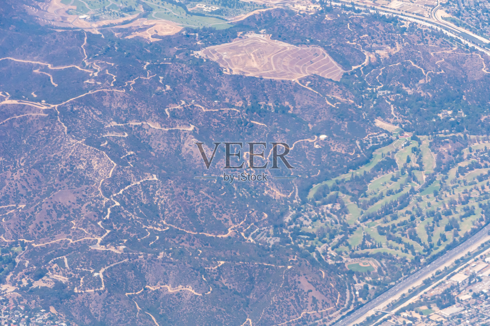 俯瞰好莱坞的李山鸟瞰图照片摄影图片