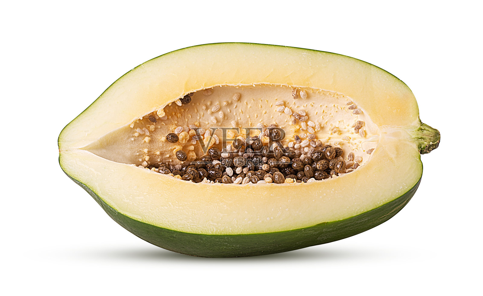 切成两半的甜木瓜照片摄影图片