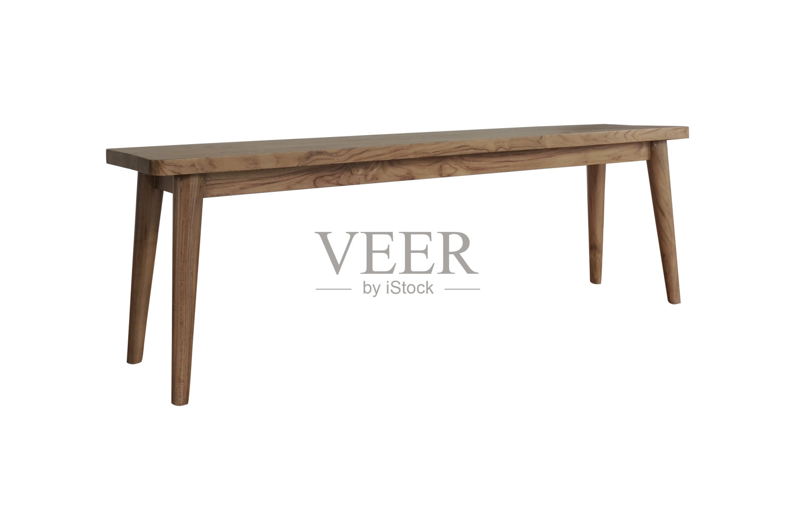 长木椅孤立在白色背景上照片摄影图片