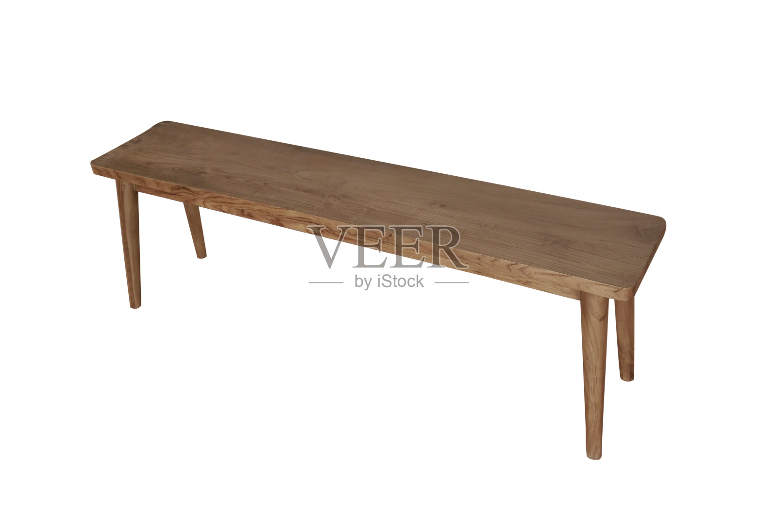 长木椅孤立在白色背景上照片摄影图片