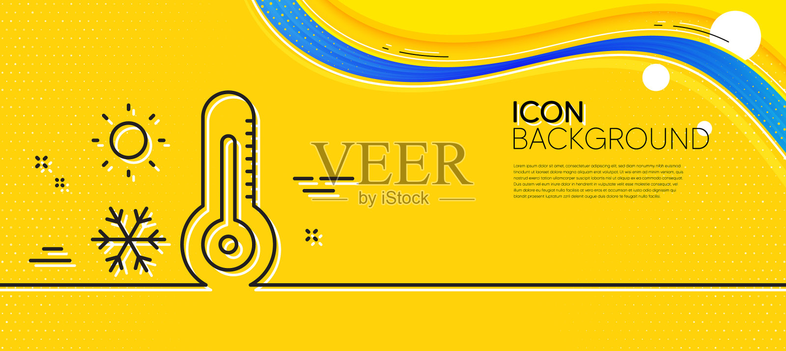 天气温度计线图标冬季雪花插画图片素材