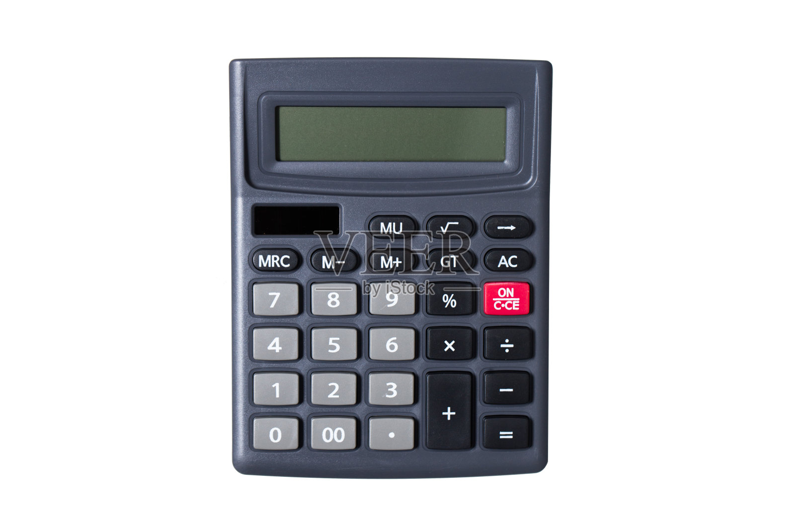 计算器隔离在白色上。照片摄影图片