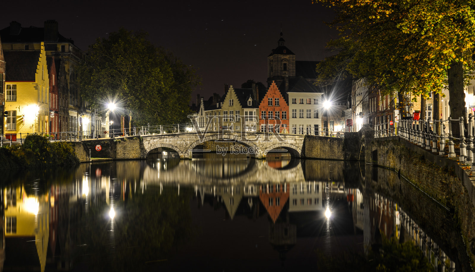美丽的老布鲁日城市景观照片摄影图片