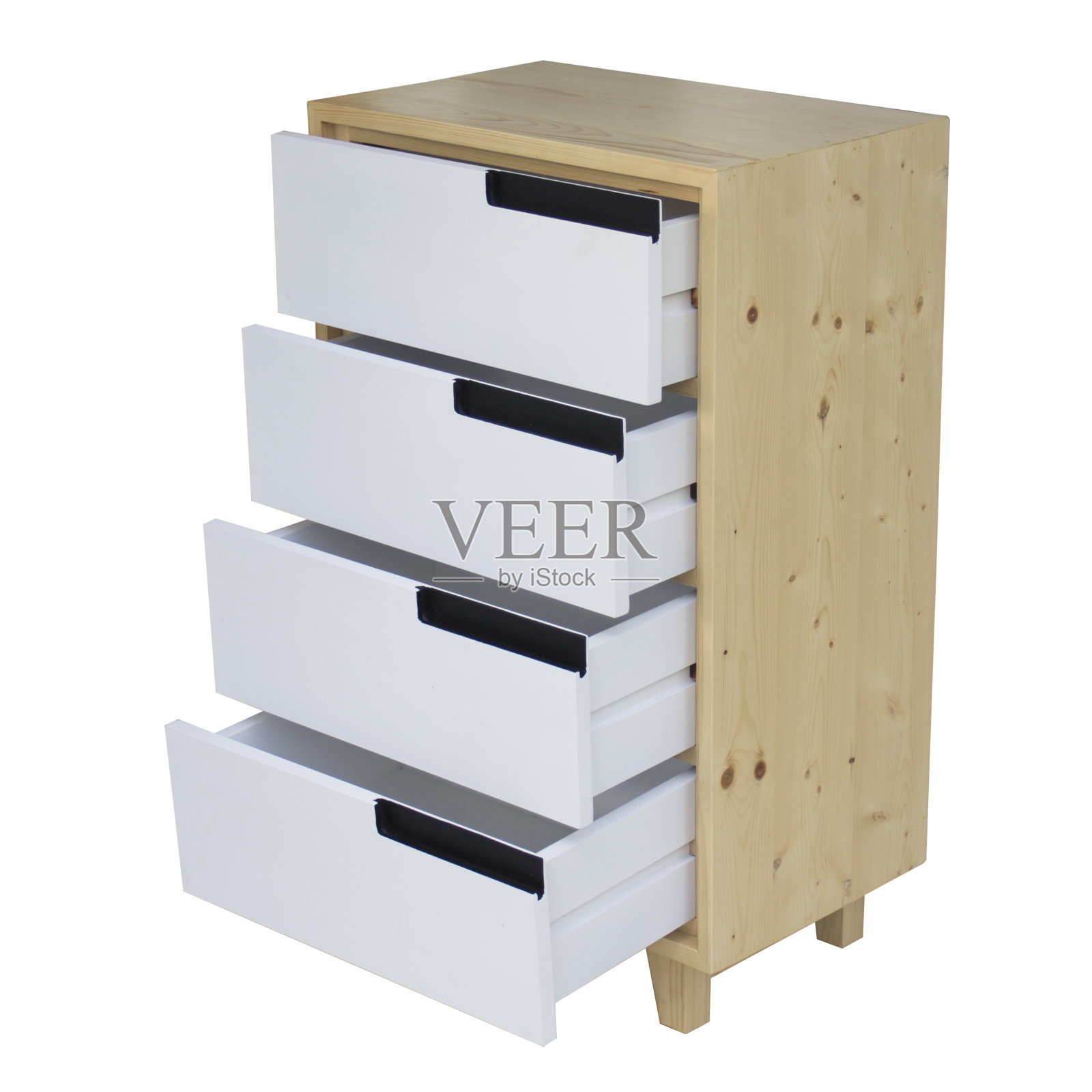 白色背景的木质橱柜照片摄影图片