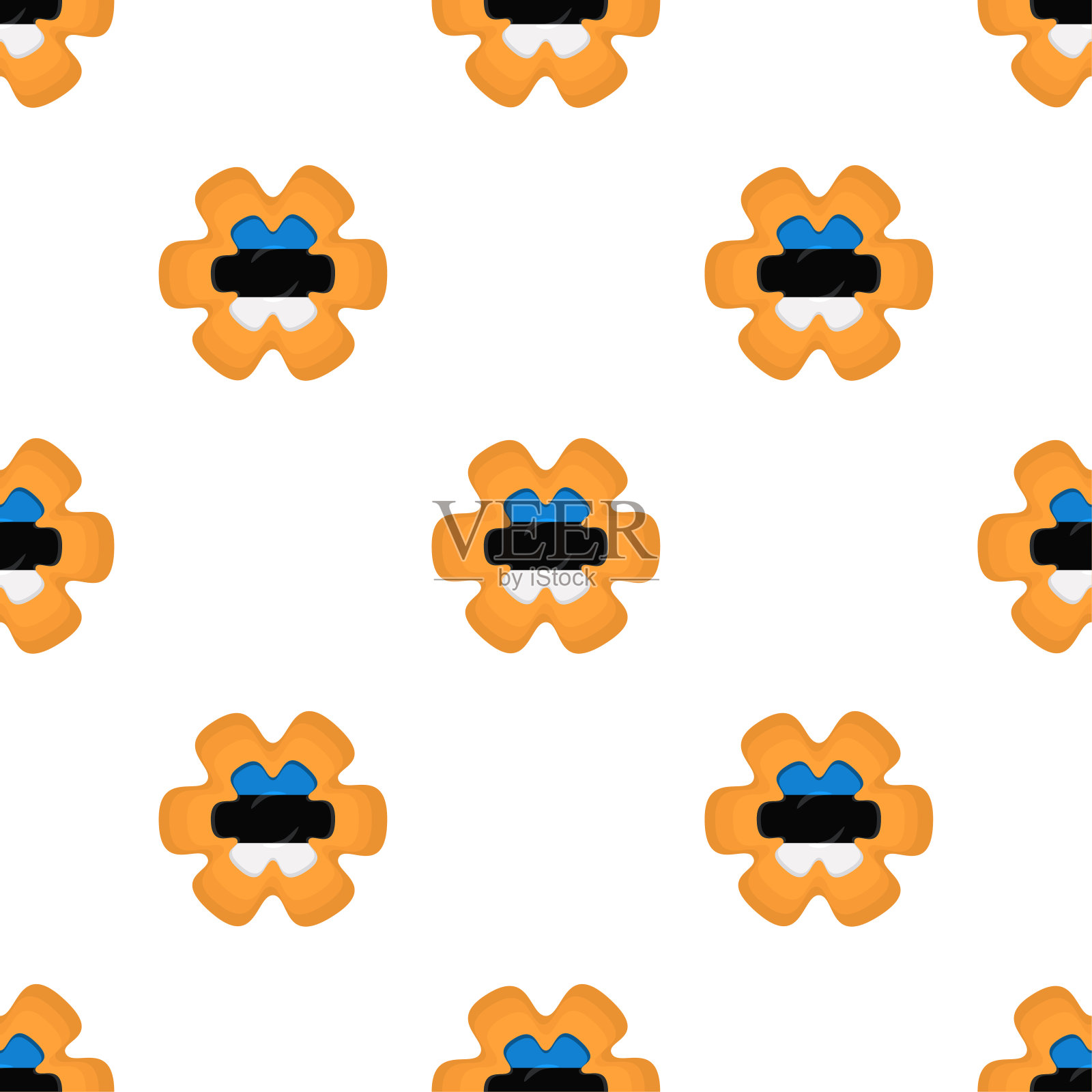 图案饼干与国旗国家爱沙尼亚在美味的饼干插画图片素材