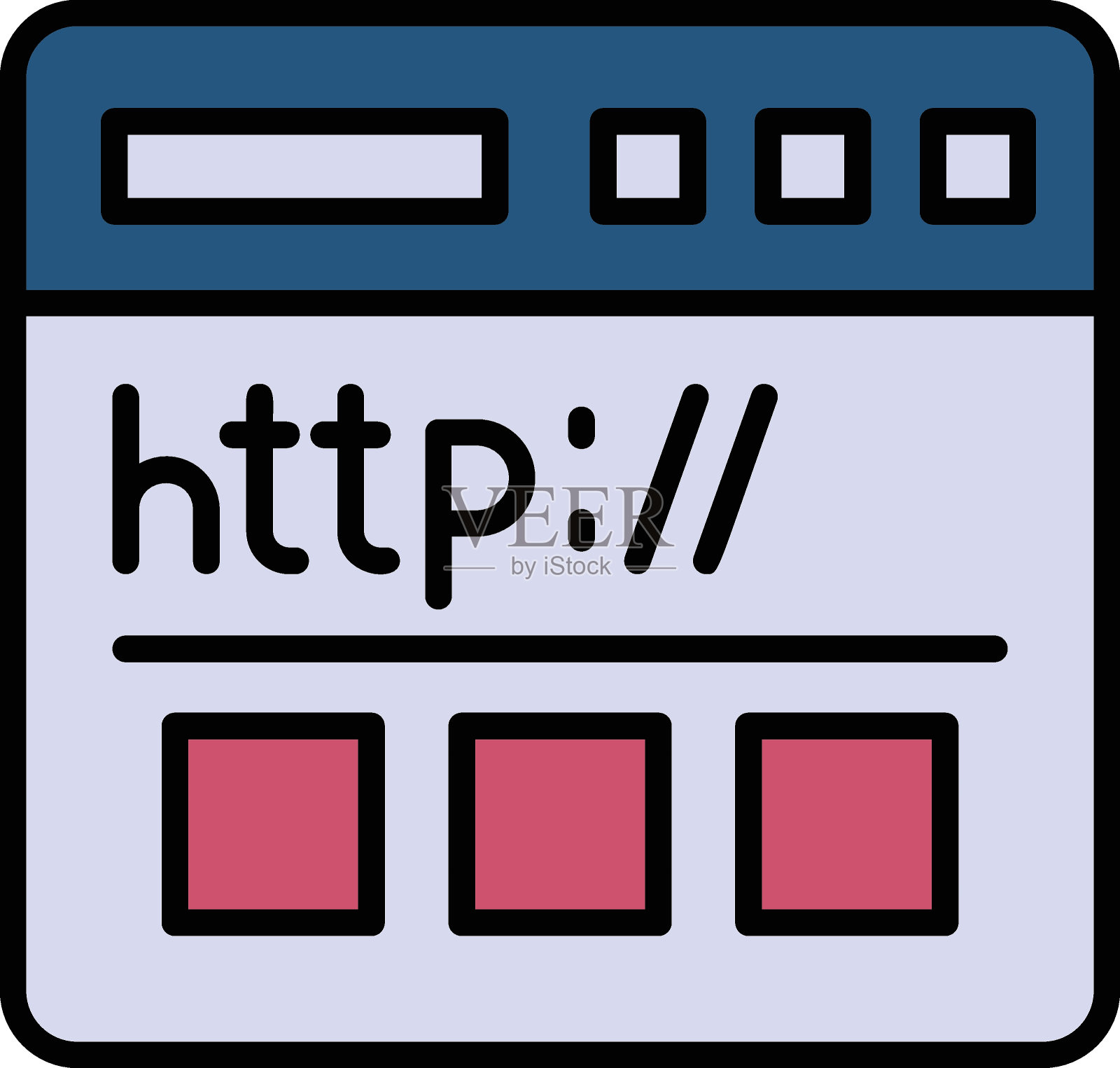 超文本传输协议概念，HTTP数据通信用于万维网矢量颜色图标设计，云计算和互联网托管服务符号，网站浏览股票插图插画图片素材