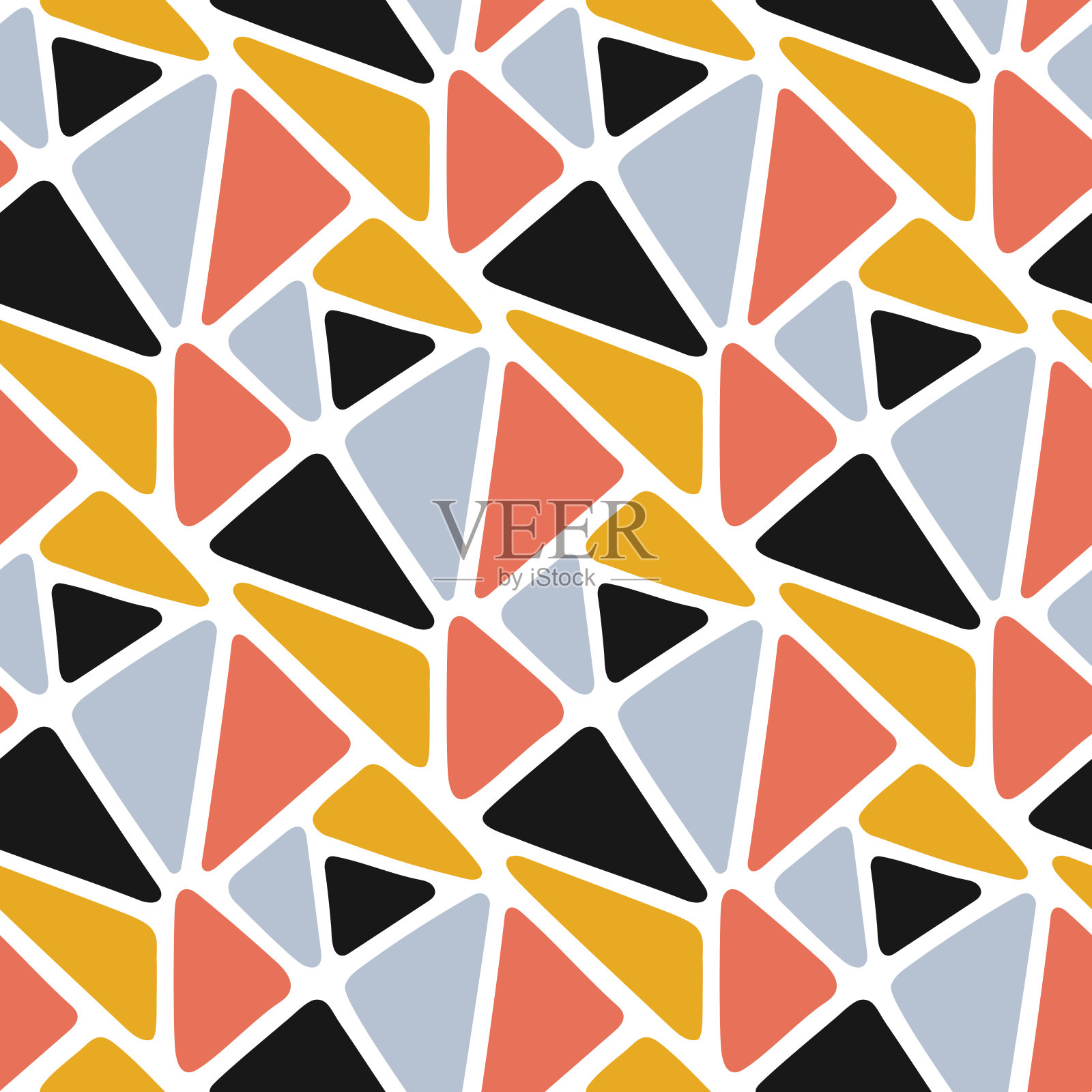 几何无缝模式与三角形。彩色抽象背景。重复的纹理。插画图片素材