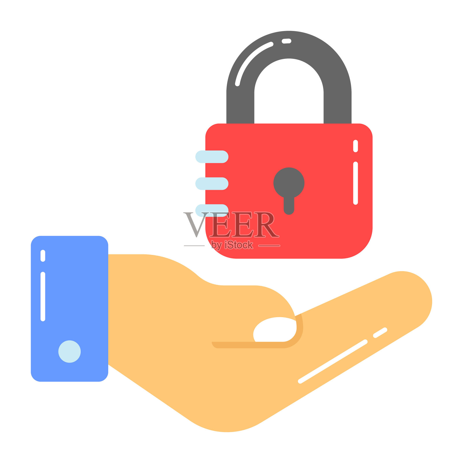 检查这个美丽的矢量安全服务在时尚的风格，高级图标插画图片素材