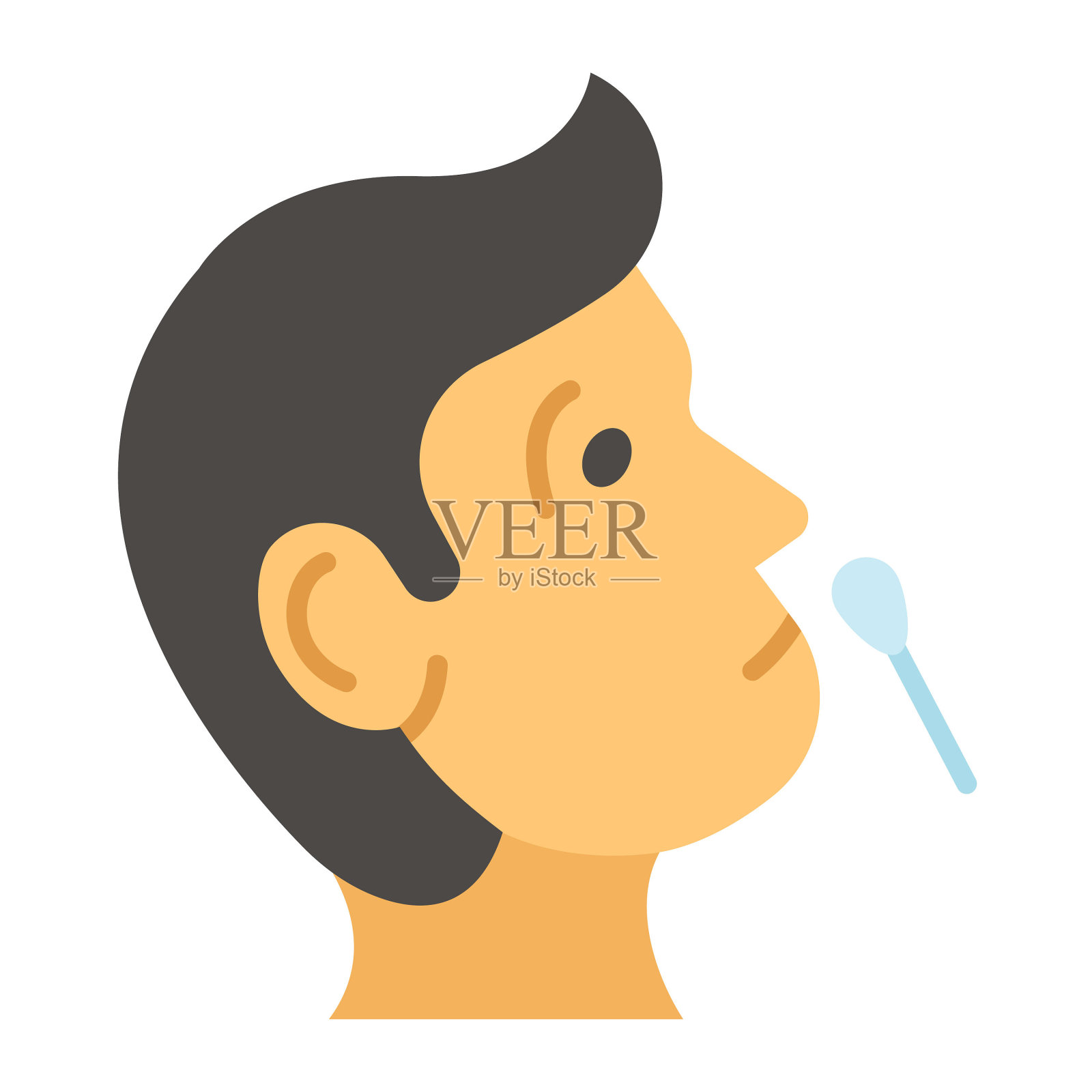 电晕测试矢量图标在现代风格的棉签插画图片素材