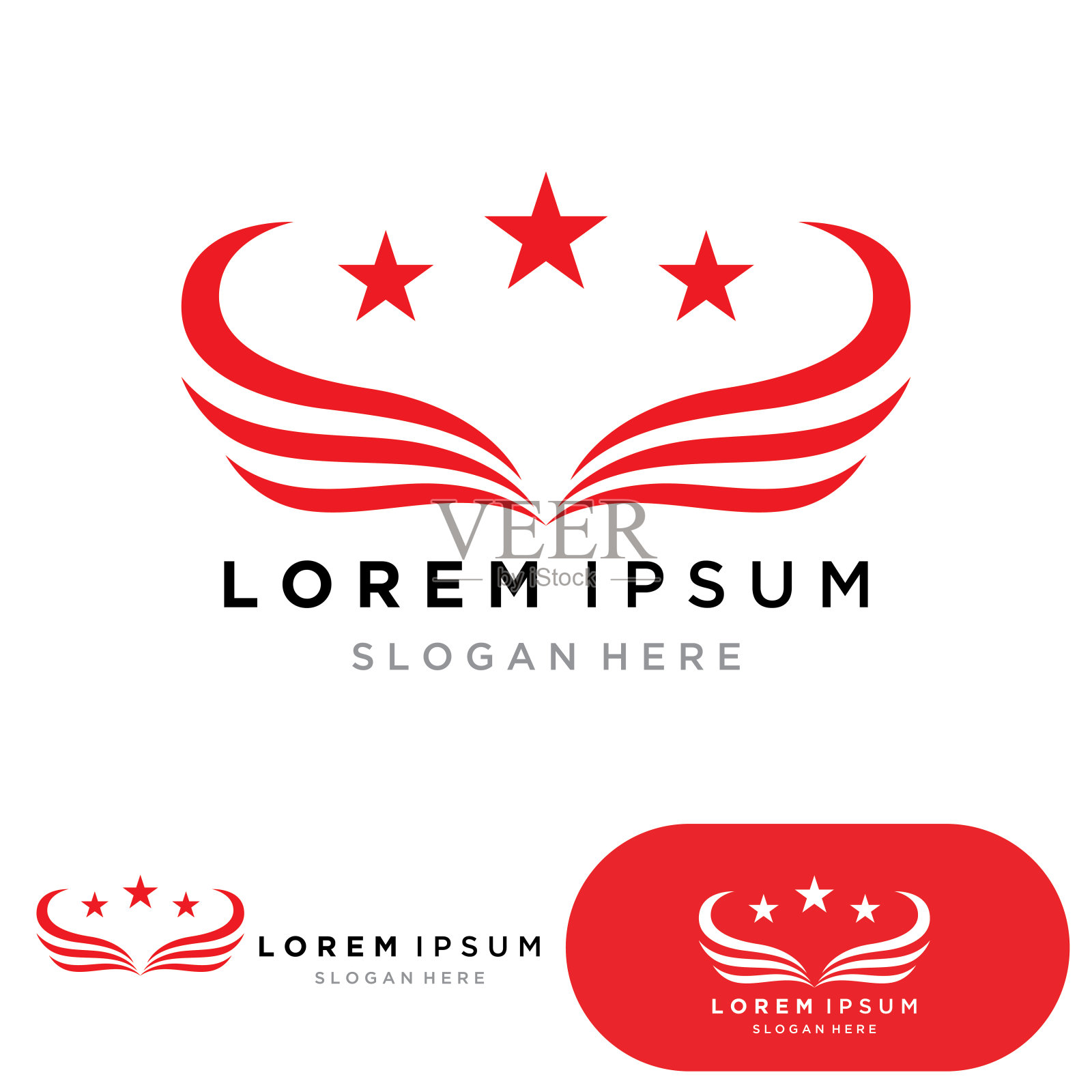 翼隼鸟标志模板矢量插画图片素材