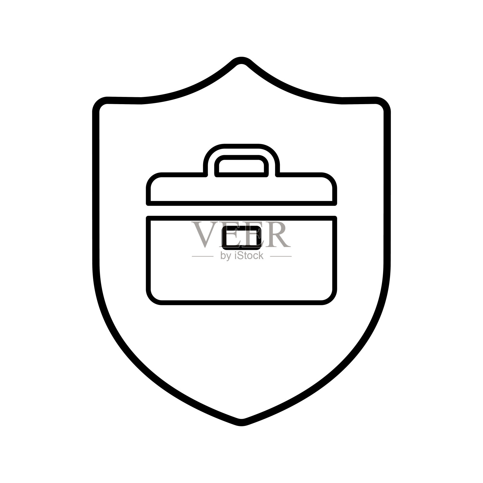 业务保护图标。轮廓设计。插画图片素材