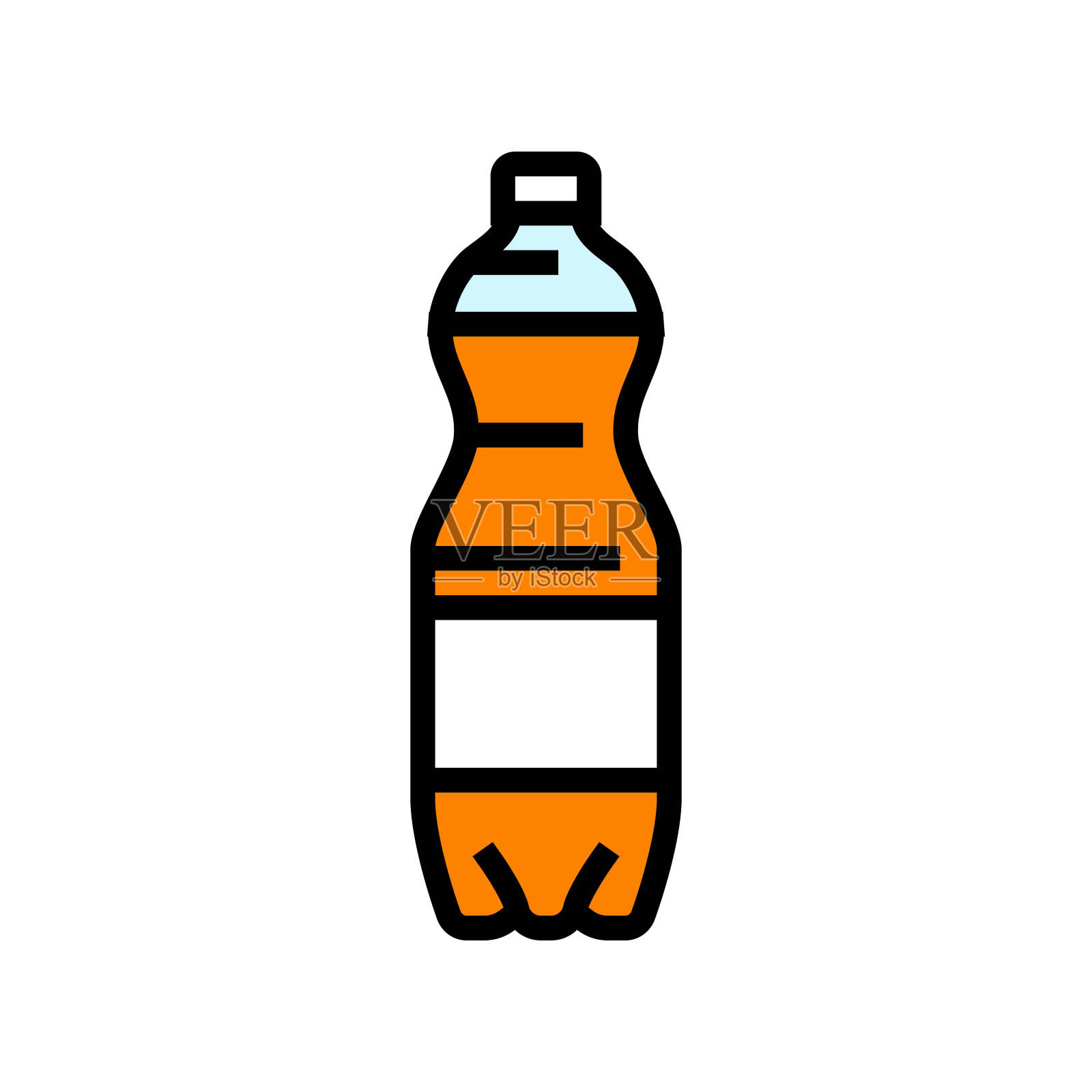 喝汽水塑料瓶颜色图标矢量插图插画图片素材