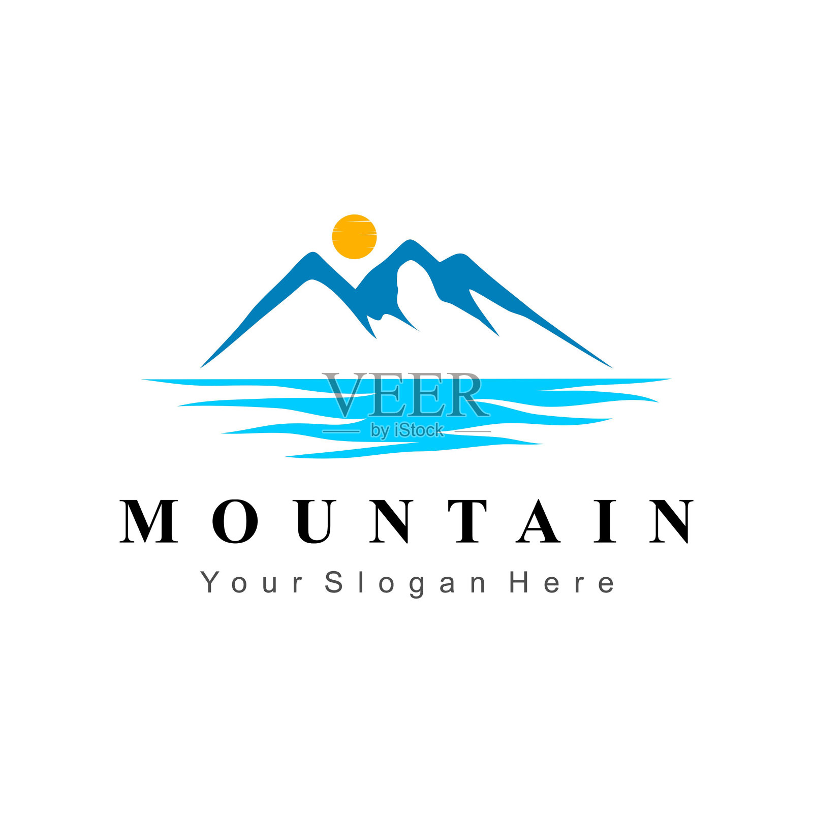 山海标志插画图片素材