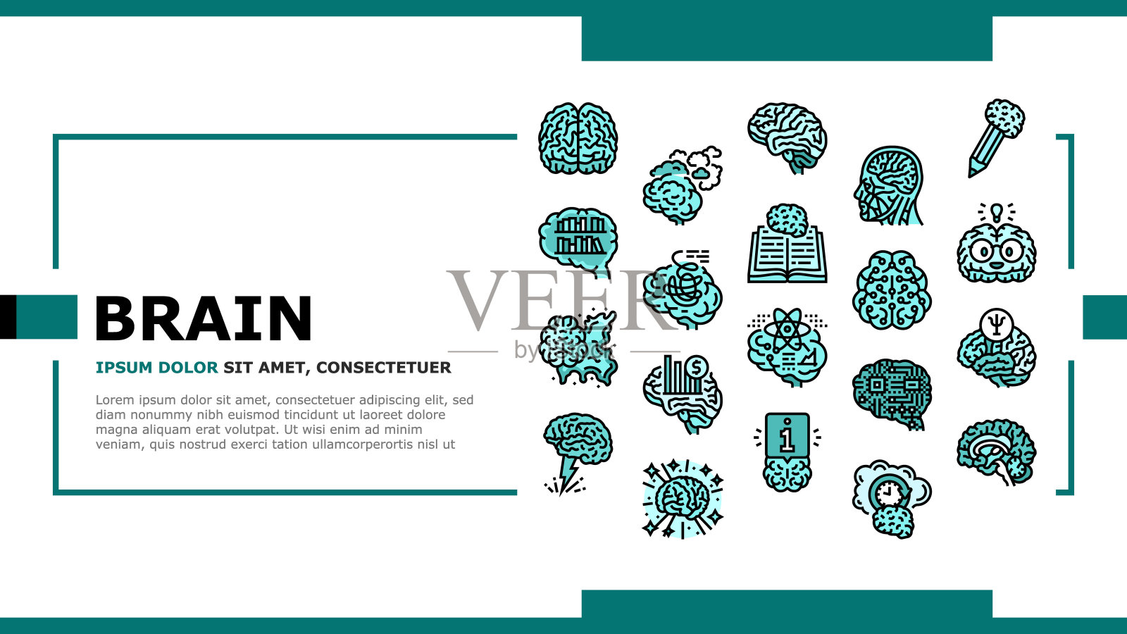 大脑人的头脑头部思想着陆头部矢量插画图片素材