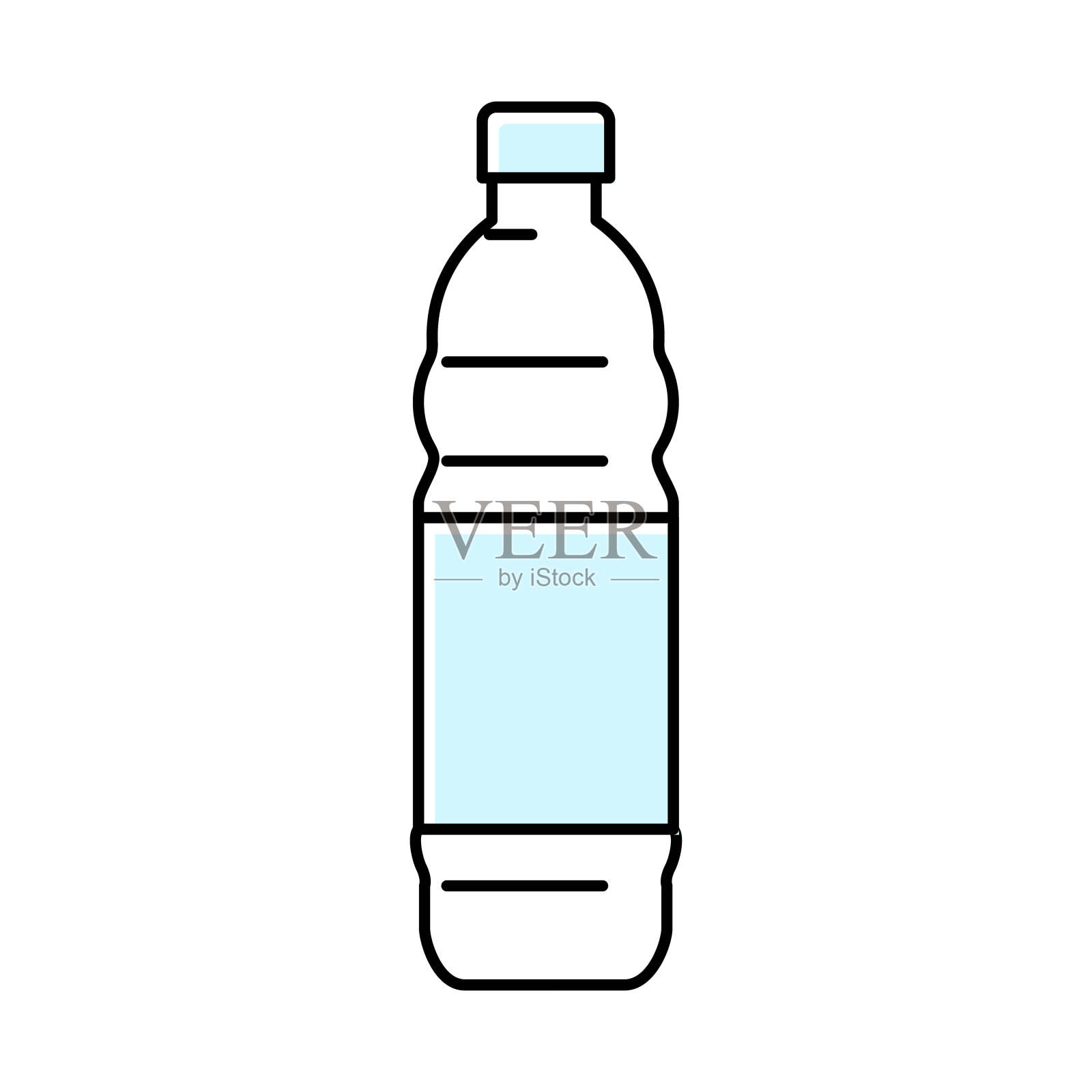 空水塑料瓶颜色图标矢量插图插画图片素材