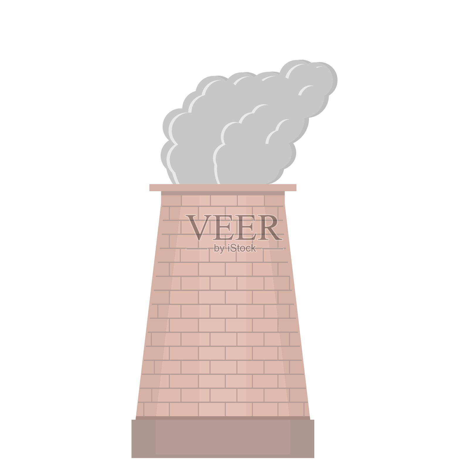 工业烟囱、有毒空气烟道、病媒隔离插图插画图片素材