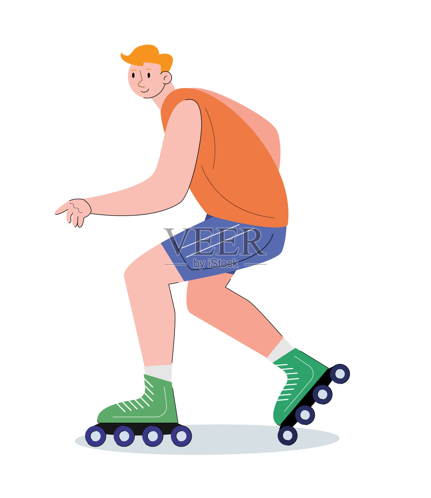 人物与轮滑矢量插图插画图片素材