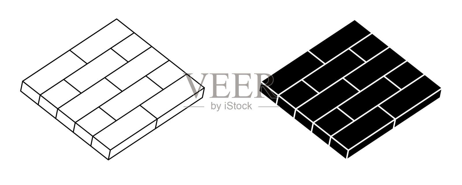 摊铺机砖图标设置隔离在白色背景插画图片素材