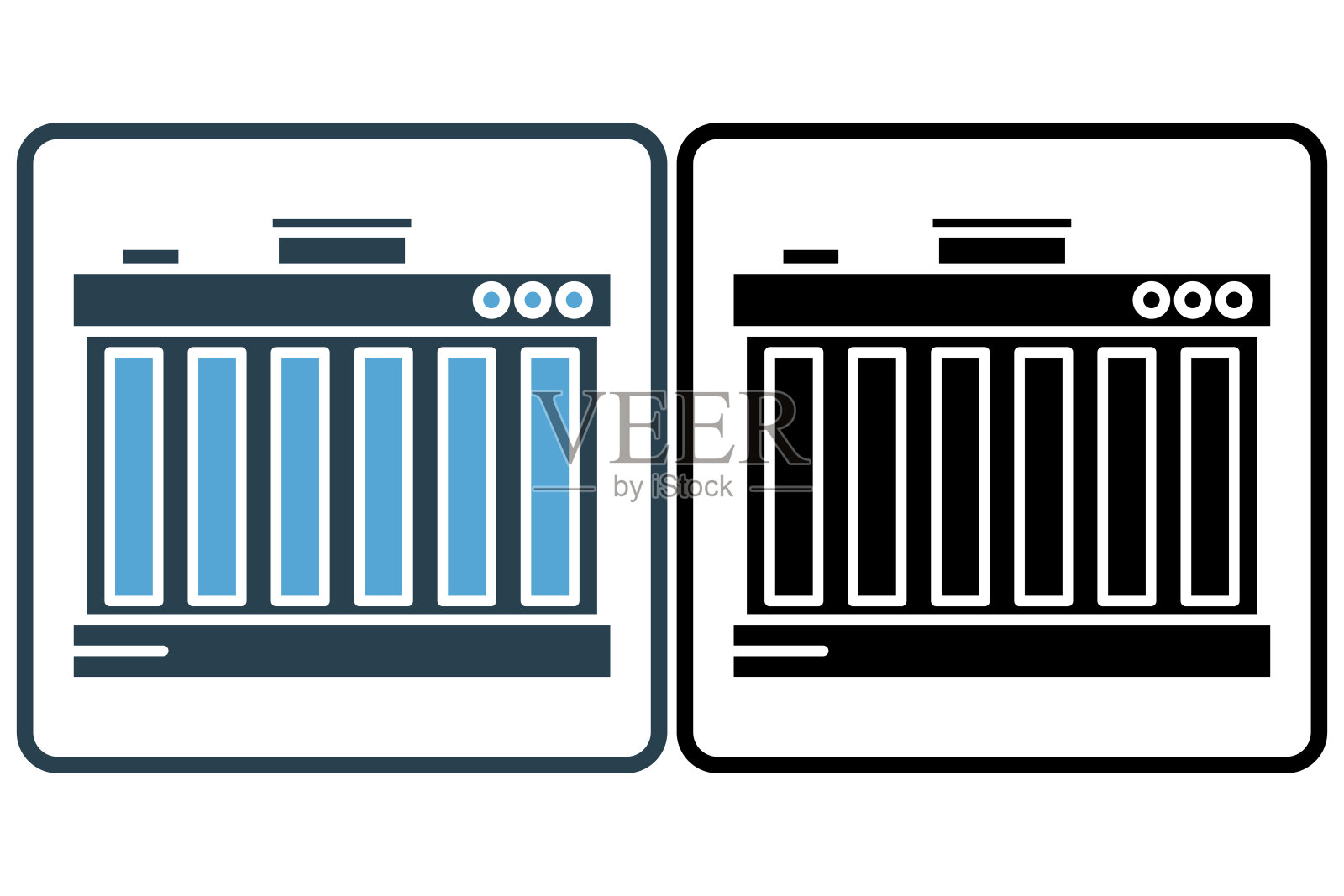 汽车散热器图标说明。图标与汽车服务、汽车维修有关。实心图标样式。简单的矢量设计可编辑图标素材