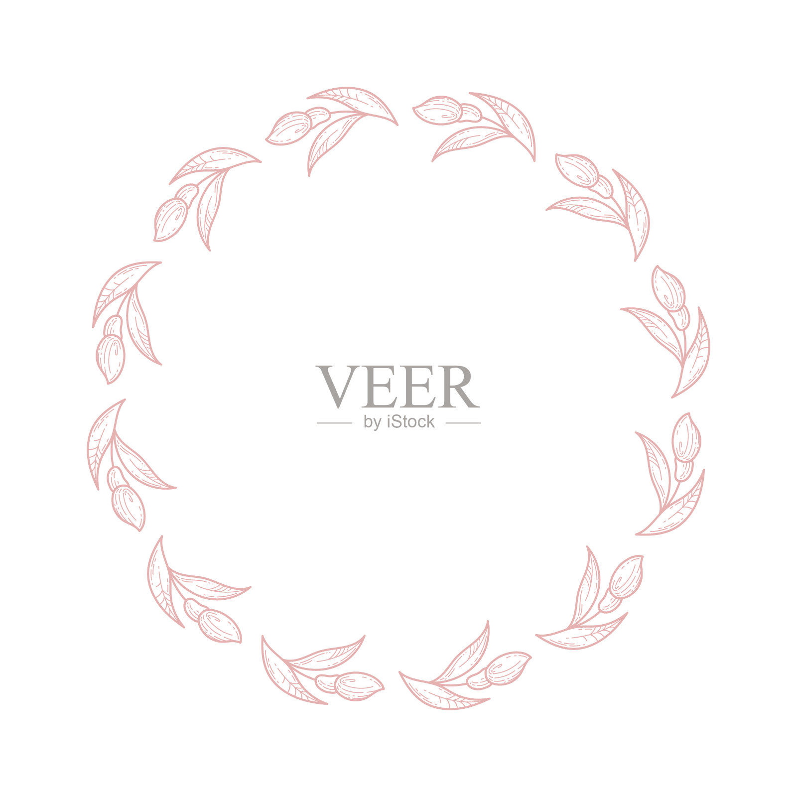 矢量花框架在涂鸦风格与花。插画图片素材