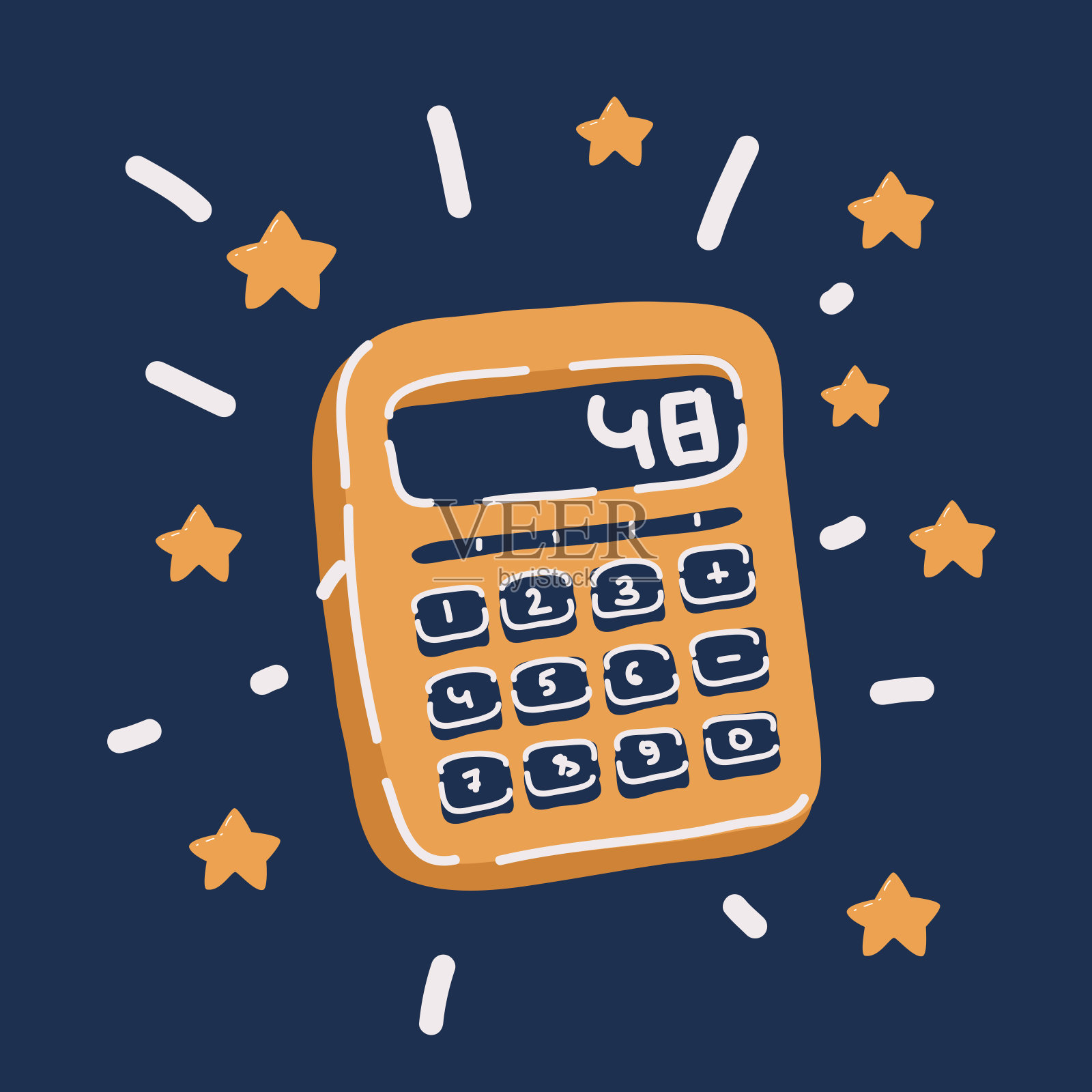 计算器的卡通矢量插图插画图片素材