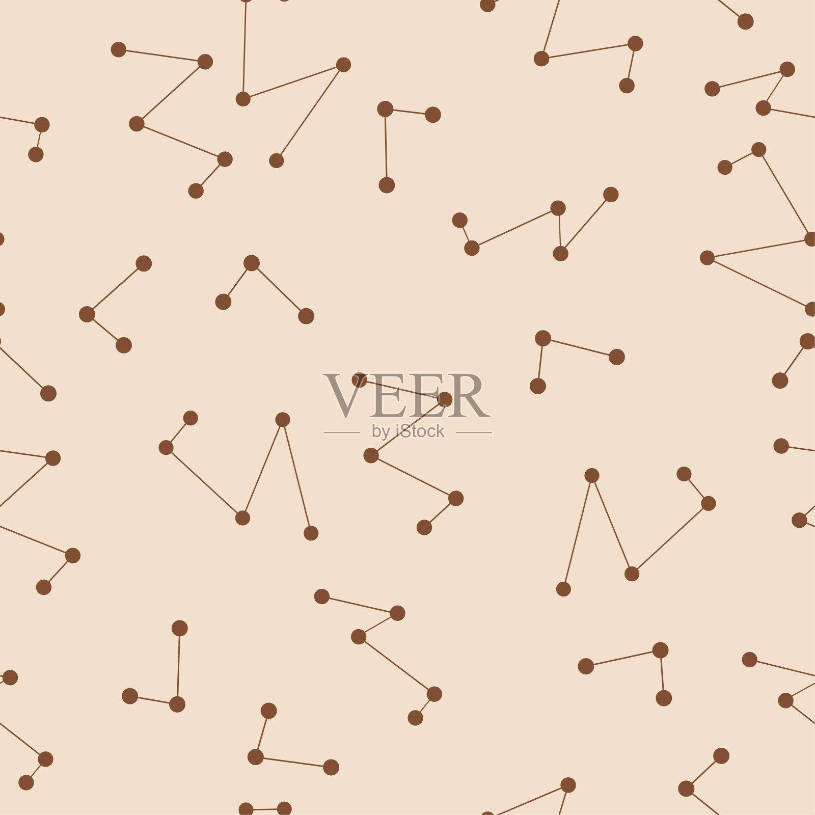 世纪中叶现代无缝花纹。20世纪50年代复古风格原子背景，复古矢量插图。插画图片素材