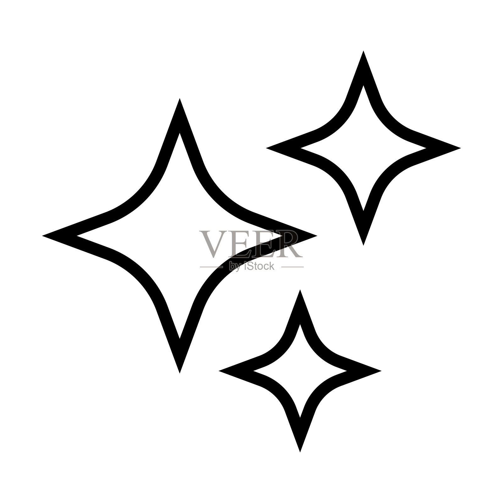 星星图标，天空矢量，书签插图插画图片素材