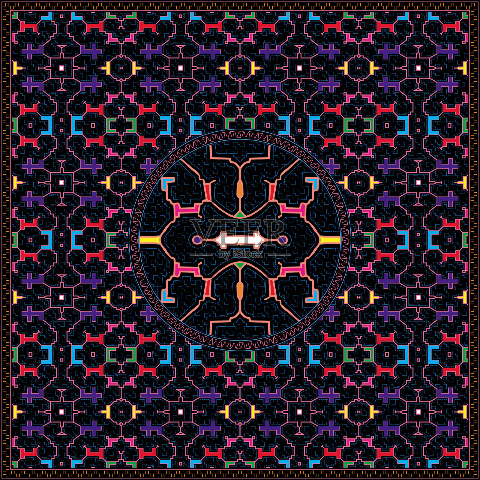 13个Shipibo Conibo艺术品图案高清集中的6个插画图片素材