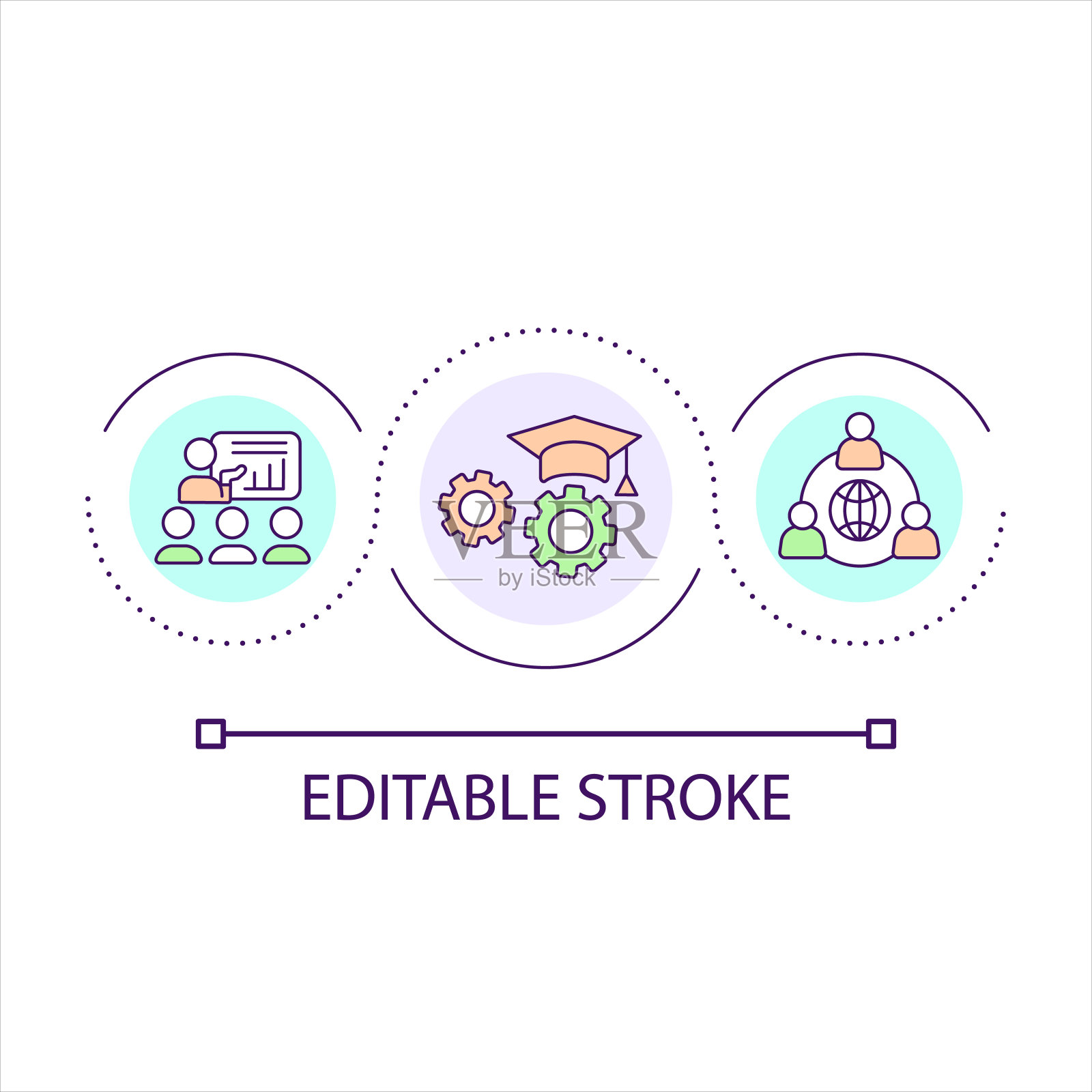 团队建设和员工培训循环概念图标插画图片素材