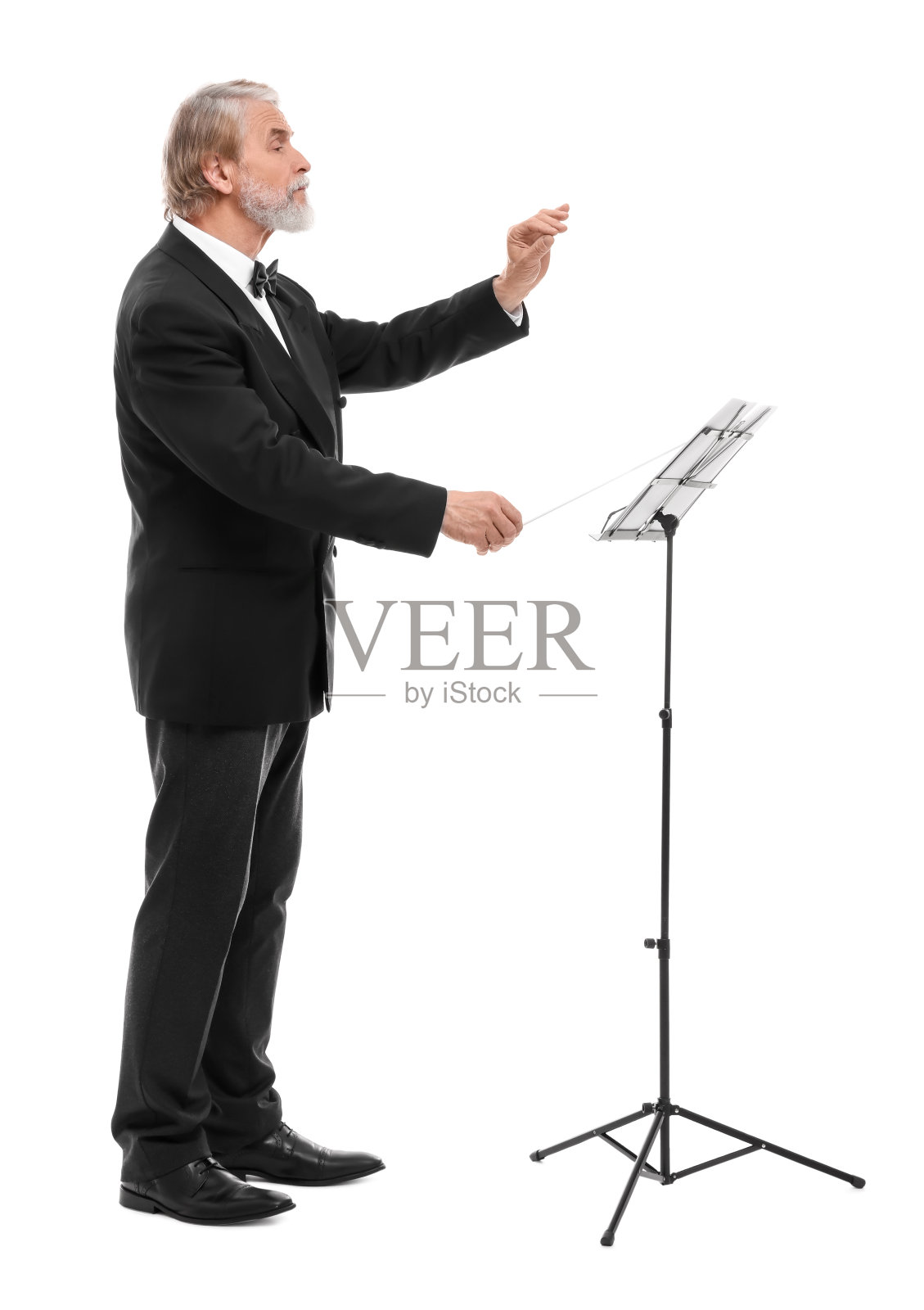 专业指挥，白底指挥棒照片摄影图片