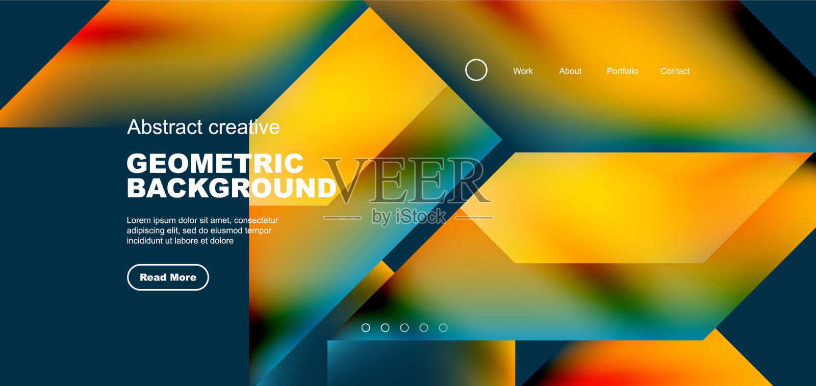 带有流体梯度的三角形抽象了着陆插画图片素材