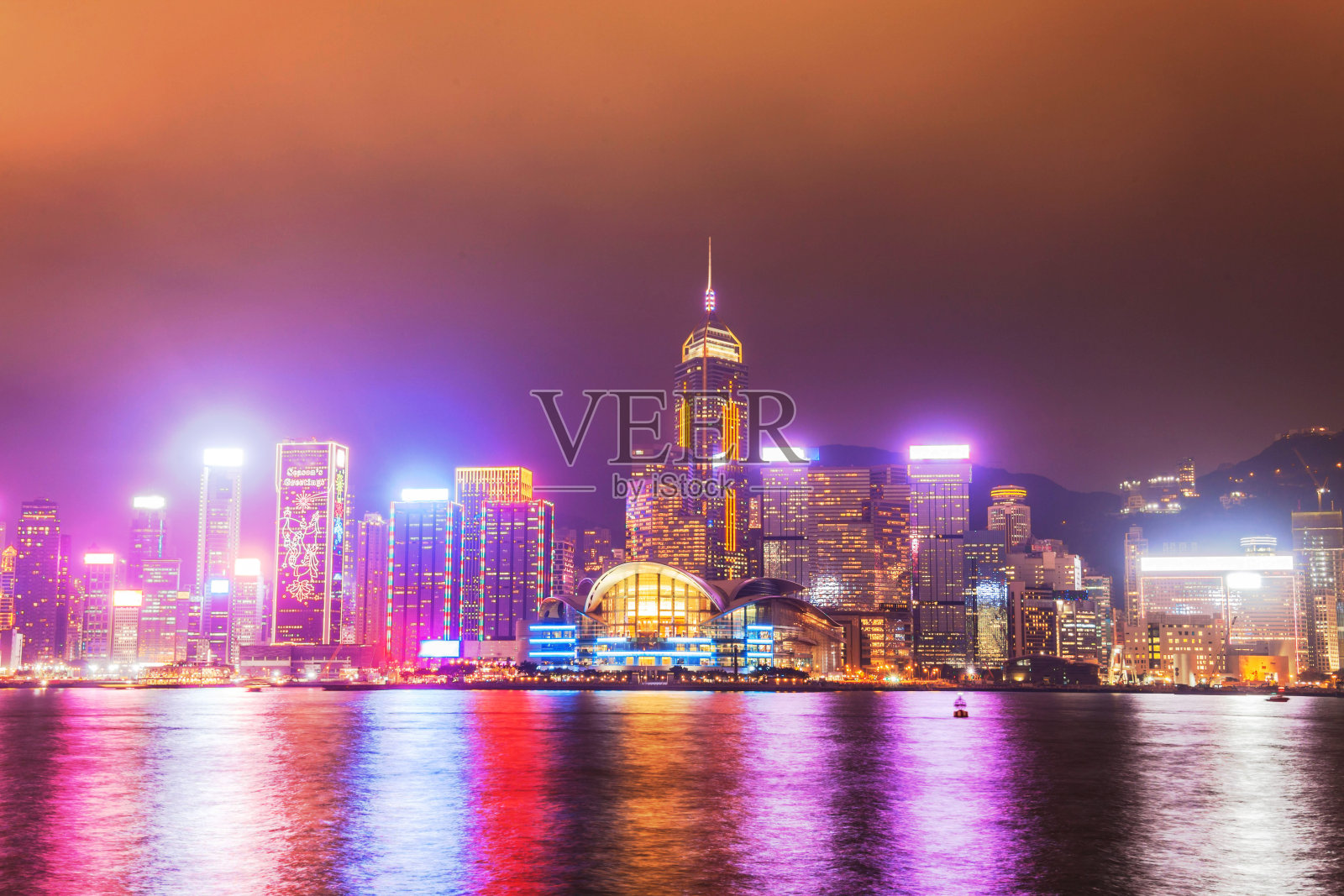 香港夜景海景照片摄影图片