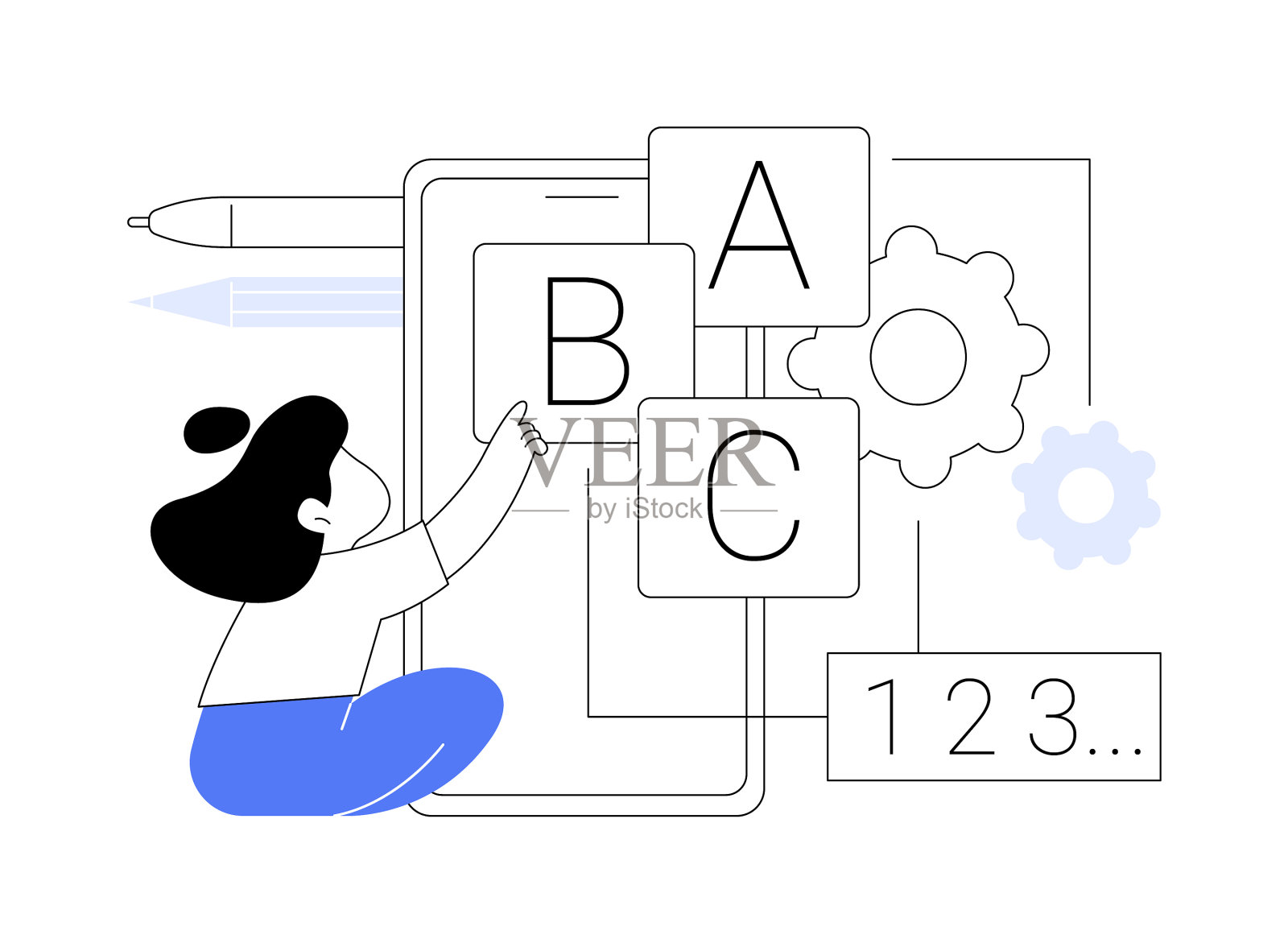 早期学习应用抽象概念设计元素图片